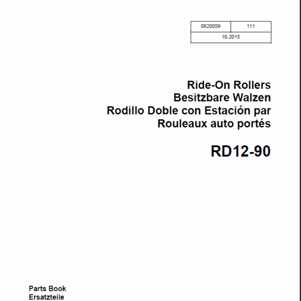 Wacker Neuson RD12-90 Ride-On Rollers Parts Manual