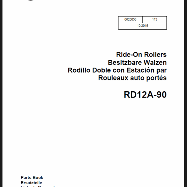Wacker Neuson RD12-90 Ride-On Rollers Parts Manual