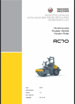 Wacker Neuson RC70 Vibration Roller Parts Manual