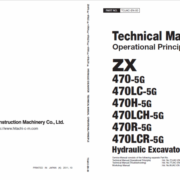 ZX470-5G,470LC-5G,470H-5G,470LCH-5G,470R-5G,470LCR-5G Technical Manual Operation Principle