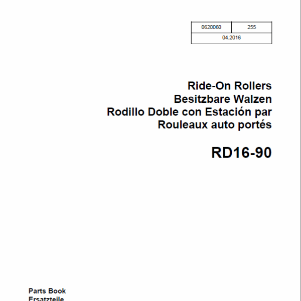 Wacker Neuson RD16-90 Ride-On Rollers Parts Manual
