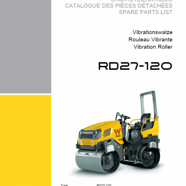 Wacker Neuson RD27-120 Vibratory Roller Parts Manual