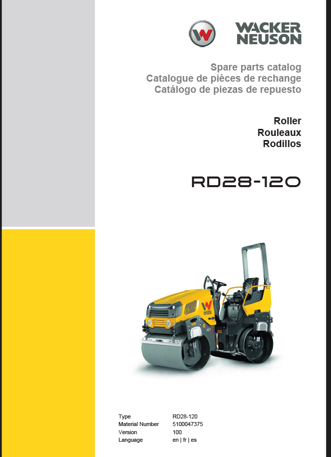 Wacker Neuson RD28-120 Roller Parts Manual