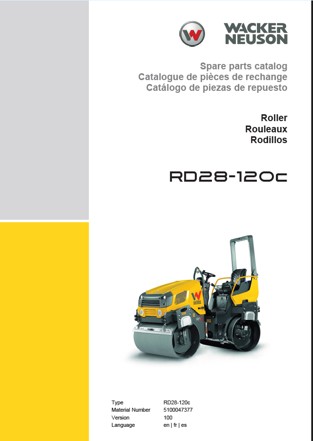 Wacker Neuson RD28-120c Roller Parts Manual