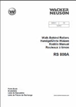 Wacker Neuson RS 800A Walk-Behind Rollers Parts Manual