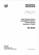 Wacker Neuson RS600A Walk-Behind Rollers Parts Manual