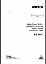Wacker Neuson RS800A Walk-Behind Rollers Parts Manual