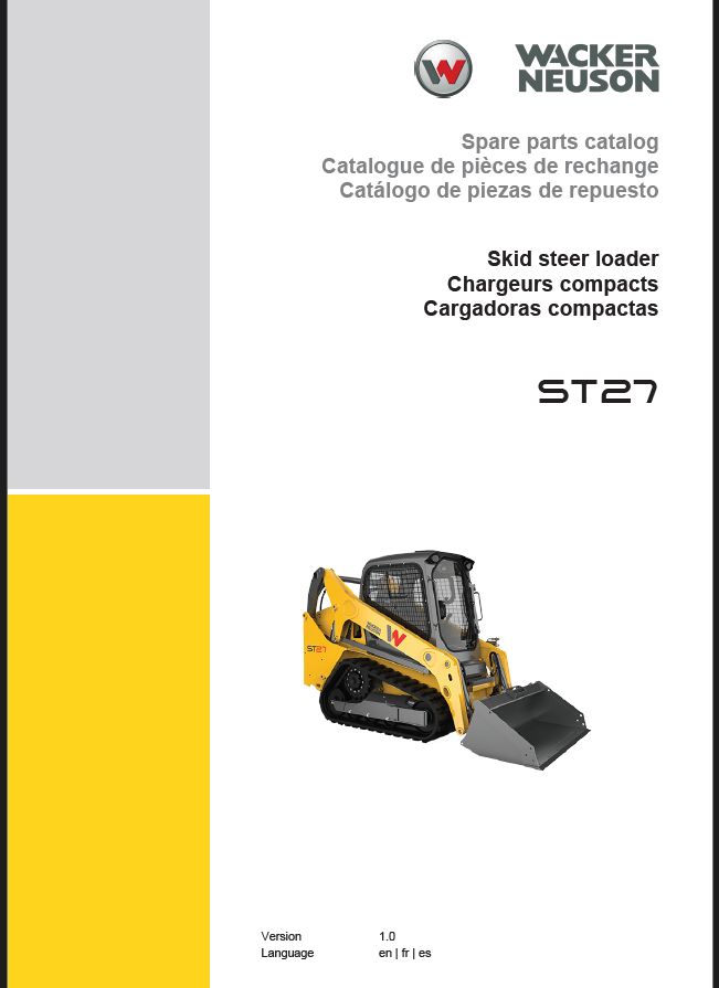 Wacker Neuson ST27 Skid Steer Loader Parts Manual