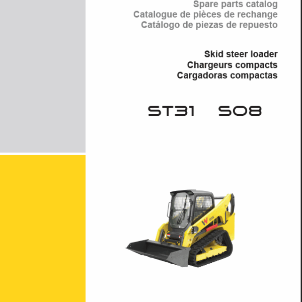 Wacker Neuson ST31 S08 Skid Steer Loader Parts Manual