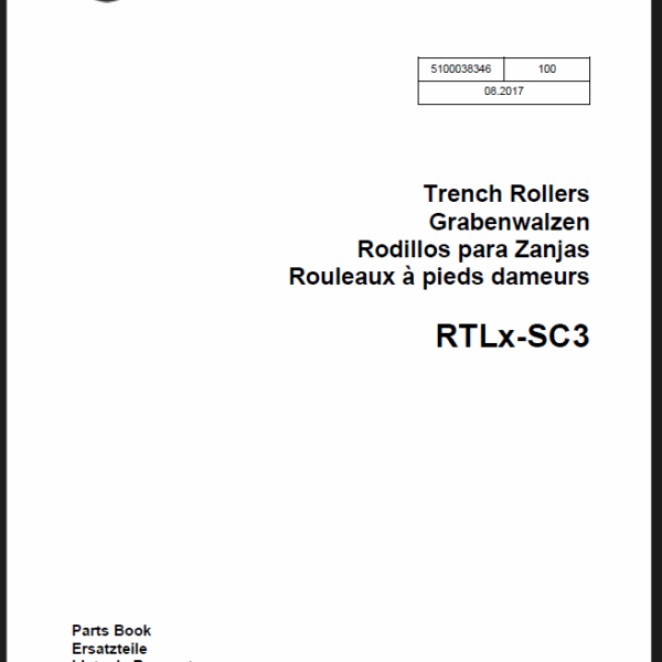 Wacker Neuson RTLx-SC3 Trench Roller Parts Manual