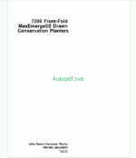 John Deere 7200 Front-Fold MaxEmerge2 Drawn Conservation Planters Technical Manual (TM1366)