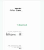John Deere 7450 and 7455 Cotton Stripper Technical Manual (TM1586)