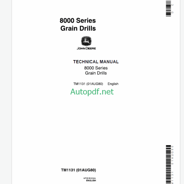 John Deere 8000 Series Grain Drills Technical Manual (TM1131)