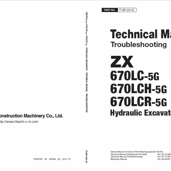 ZX670LC-5G,ZX670LCH-5G,ZX670LCR-5G Technical Manual Troubleshooting