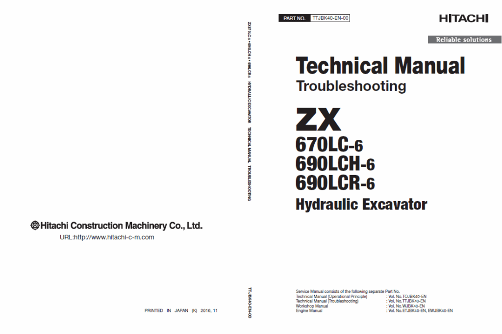 ZX670LC-6, ZX690LCH-6, ZX690LCR-6 Technical Manual (Troubleshooting)