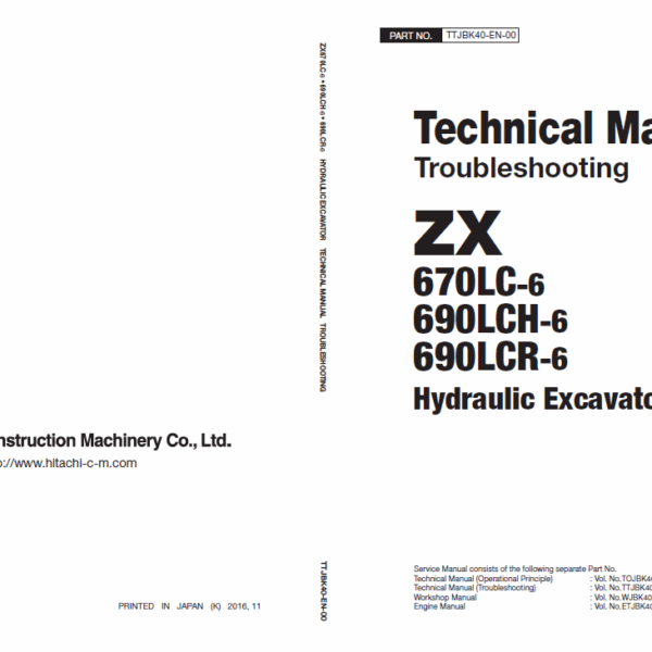 ZX670LC-6, ZX690LCH-6, ZX690LCR-6 Technical Manual (Troubleshooting)