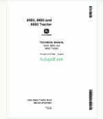 John Deere 8450 8650 and 8850 Tractor Technical Manual (TM1256)