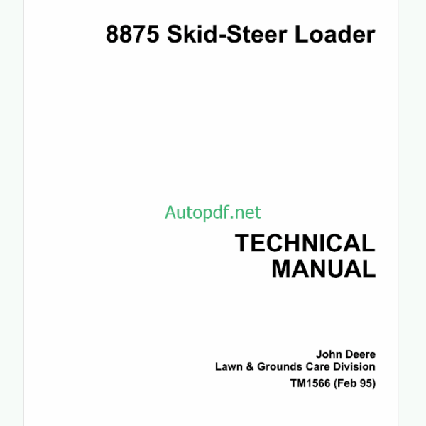 John Deere 8570 8770 8870 and 8970 Tractors Repair Technical Manual