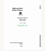 John Deere 9900 and 9910 Cotton Pickers Technical Manual (TM1105)