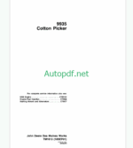 John Deere 9935 Cotton Picker Technical Manual (TM1613)