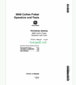 John Deere 9960 Cotton Picker Operation and Tests Technical Manual (TM1521)