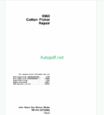 John Deere 9960 Cotton Picker Operation and Tests Technical Manual (TM1521)