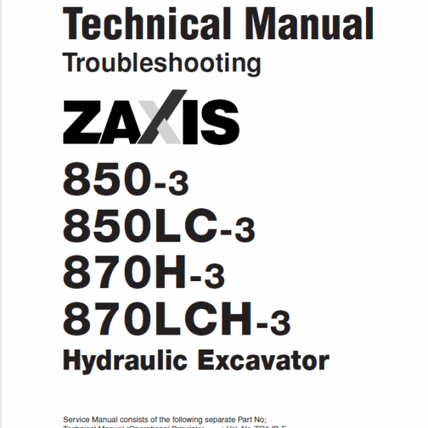 ZX850-3,ZX850LC-3,ZX870H-3,ZX870LCH-3 Technical manual (Troubleshooting)