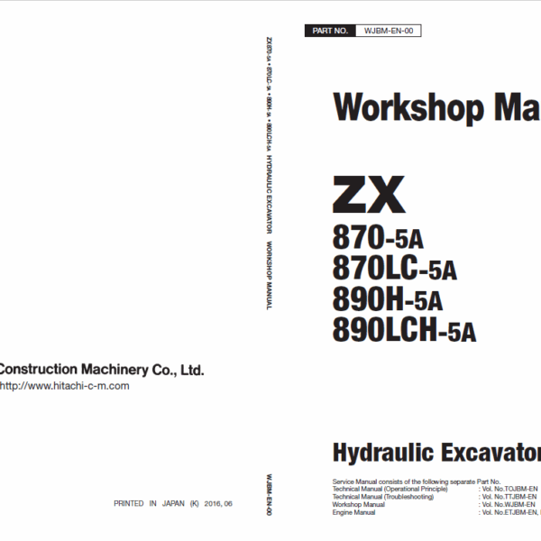 ZX870-5A,870LC-5A,890H-5A,890LCH-5A Workshop Manual
