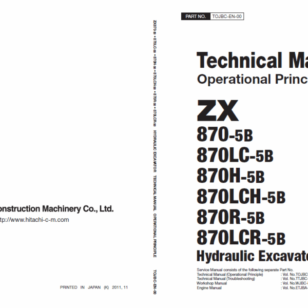 ZX870-5B,ZX870LC-5B,ZX870H-5B,ZX870LCH-5B,ZX870R-5B,ZX870LCR-5B　Technical Manual Operational Principle