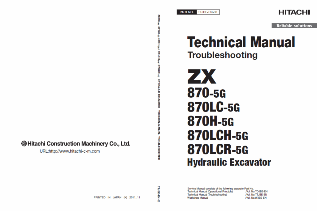 ZX870-5G,ZX870LC-5G,ZX870H-5G,ZX870LCH-5G,ZX870LCR-5G Technical Manual Troubleshooting