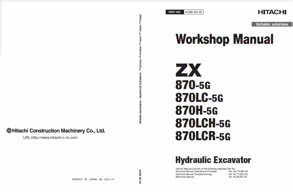 ZX870-5G,ZX870LC-5G,ZX870H-5G,ZX870LCH-5G,ZX870LCR-5G Technical Manual Troubleshooting