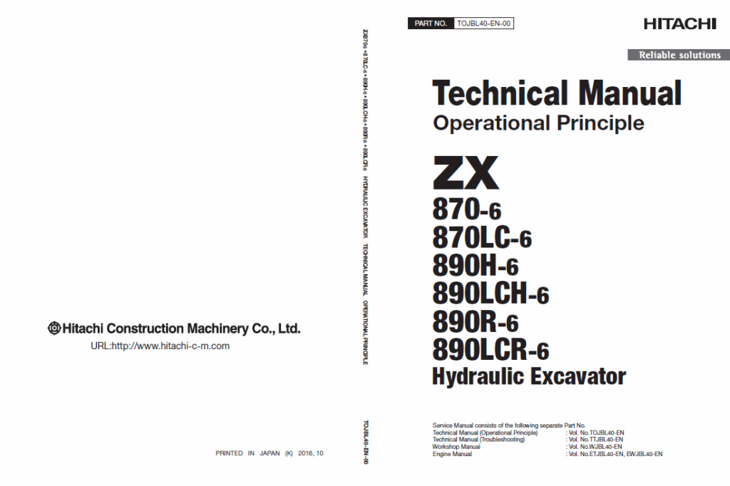 ZX870-6, ZX870LC-6, ZX890H-6, ZX890LCH-6, ZX890R-6, ZX890LCR-6 Technical Manual (Operational Principle)
