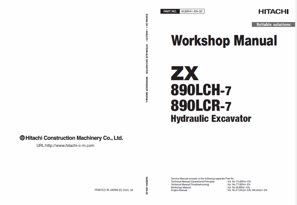 ZX890LCH-7, ZX890LCR-7 Workshop Manual