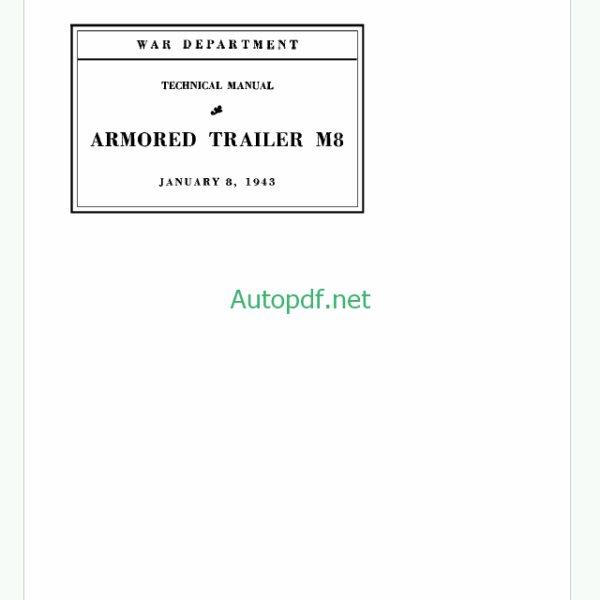 John Deere Armored Trailer M8 Technical Manual (TM9791)