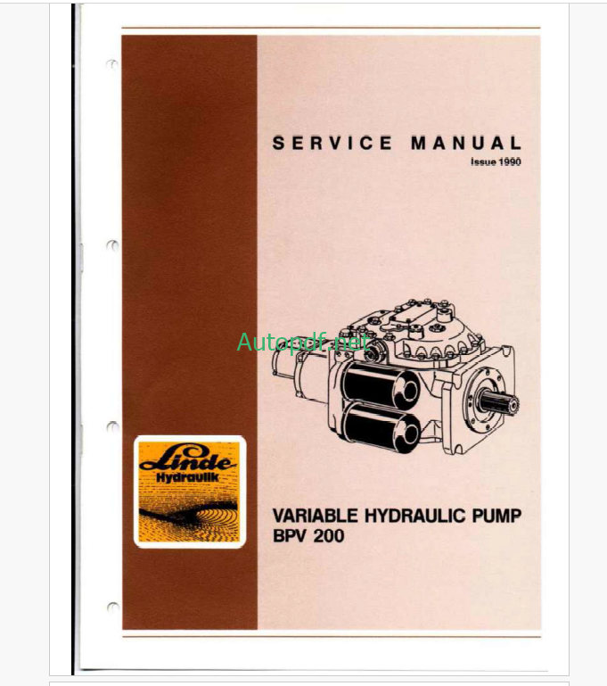 John Deere BPV 200 Variable Hydraulic Pump Service Manual (TM2210)