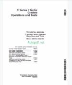 John Deere C Series II Motor Graders Operation and Test Technical Manual