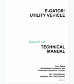 John Deere E-GATOR UTILITY VEHICLE Technical Manual (TM1766)