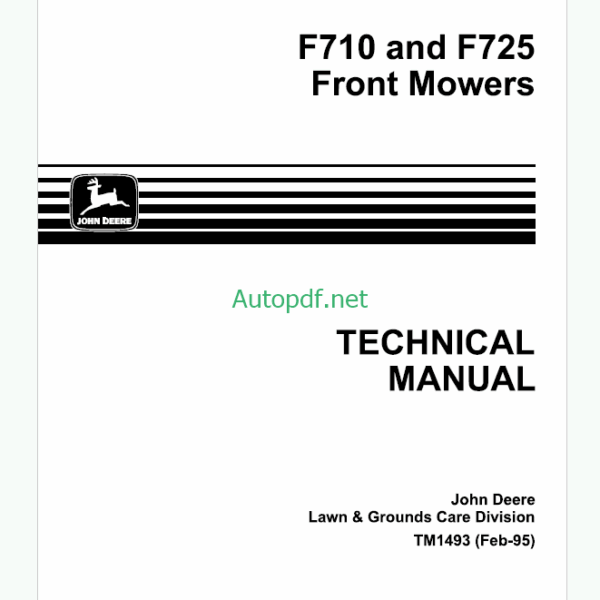 John Deere F710 and F725 Front Mowers Technical Manual (TM1493)