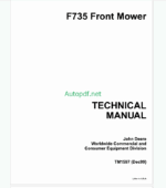 John Deere F735 Front Mower Tractors Technical Manual (TM1597)