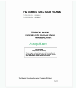 John Deere FG Series Disc Saw Heads Technical Manual (TMF382270)