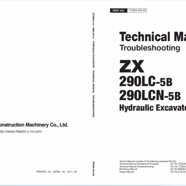 ZX290LC-5B, ZX290LCN-5B Hydraulic Excavator Technical Manual - Troubleshooting