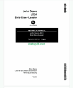 John Deere JD24 Skid Steer Loader Technical Manual (TM1042)