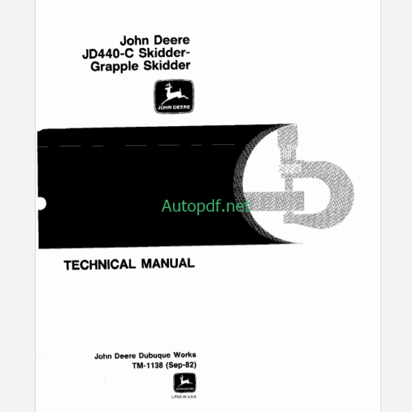 John Deere JD440-C Skidder and Grapple Skidder Technical Manual (TM1138)