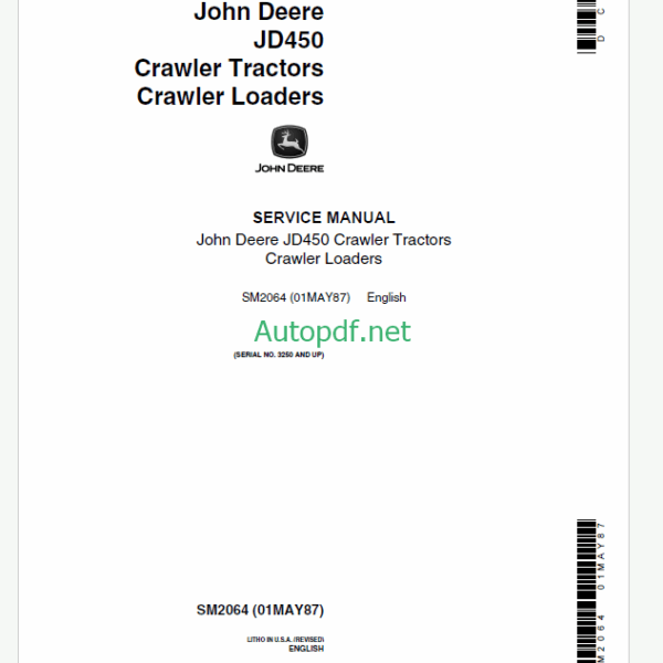 John Deere JD450 Crawler Tractors Crawler Loaders SERVICE MANUAL