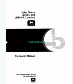 John Deere JD544 and JD544-A Loaders Technical Manual (TM1002)