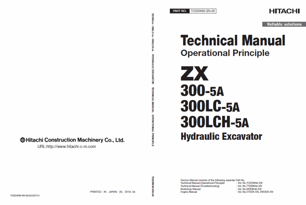 ZX300-5A,ZX300LC-5A,ZX300LCH-5A Technical Manual (Operational Principle)
