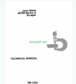 John Deere JD760 Series-A Scraper Technical Manual (TM1018)