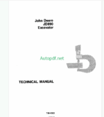 John Deere JD890 Excavator Technical Manual (TM1163)