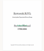 John Deere Kawasaki K3VL Swash plate Type Axial Piston Pump Service Manual (CTM10093)