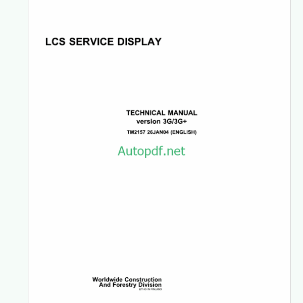 John Deere LCS Service Display Technical Manual (TM2157)